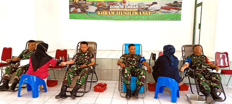 Peringati HUT Kodam III/Slw Ke-78, Kodim 0605 Subang Gelar Donor Darah