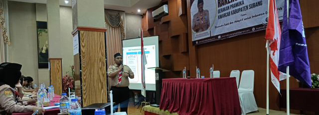 KTA Elektronik Pramuka Disosialisasikan Kwarnas di Rakercab Pramuka Kabupaten Subang