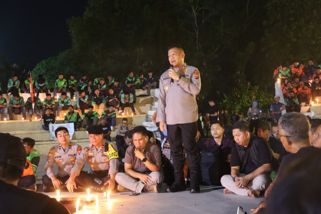 Wujudkan Subang Kondusif, Kapolres Subang Hadir dan Doa Bersama di Tengah Aksi Solidaritas Ojek Online